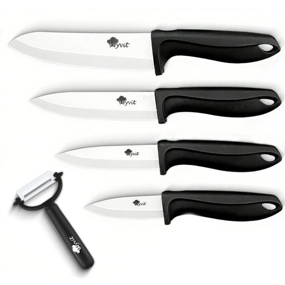 Ceramic Knife Set 6" 5" 4" 3" Sharp Chef Knives   One Peeler Non Rust White Blade with Sheaths Meat Fruits Vegetables Knife Non Rust Advantage Slicer