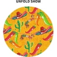 thumbnail image 3 of Printed Table Cloth Round Tablecloths 60 Inch Water Resistant Spill Proof Washable Polyester Tablecloth Mexican Pattern with Cactus hat chill Decorative Table Cover for Dining Table, Parties,Kitchen, 3 of 6