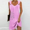 thumbnail image 2 of Amzcrzy Summer Dresses for Women 2024 Sleeveless Suspender Beach Sundress Letter Graphic Plus Size Dresses Casual Loose Tank Tshirt Dress, 2 of 5