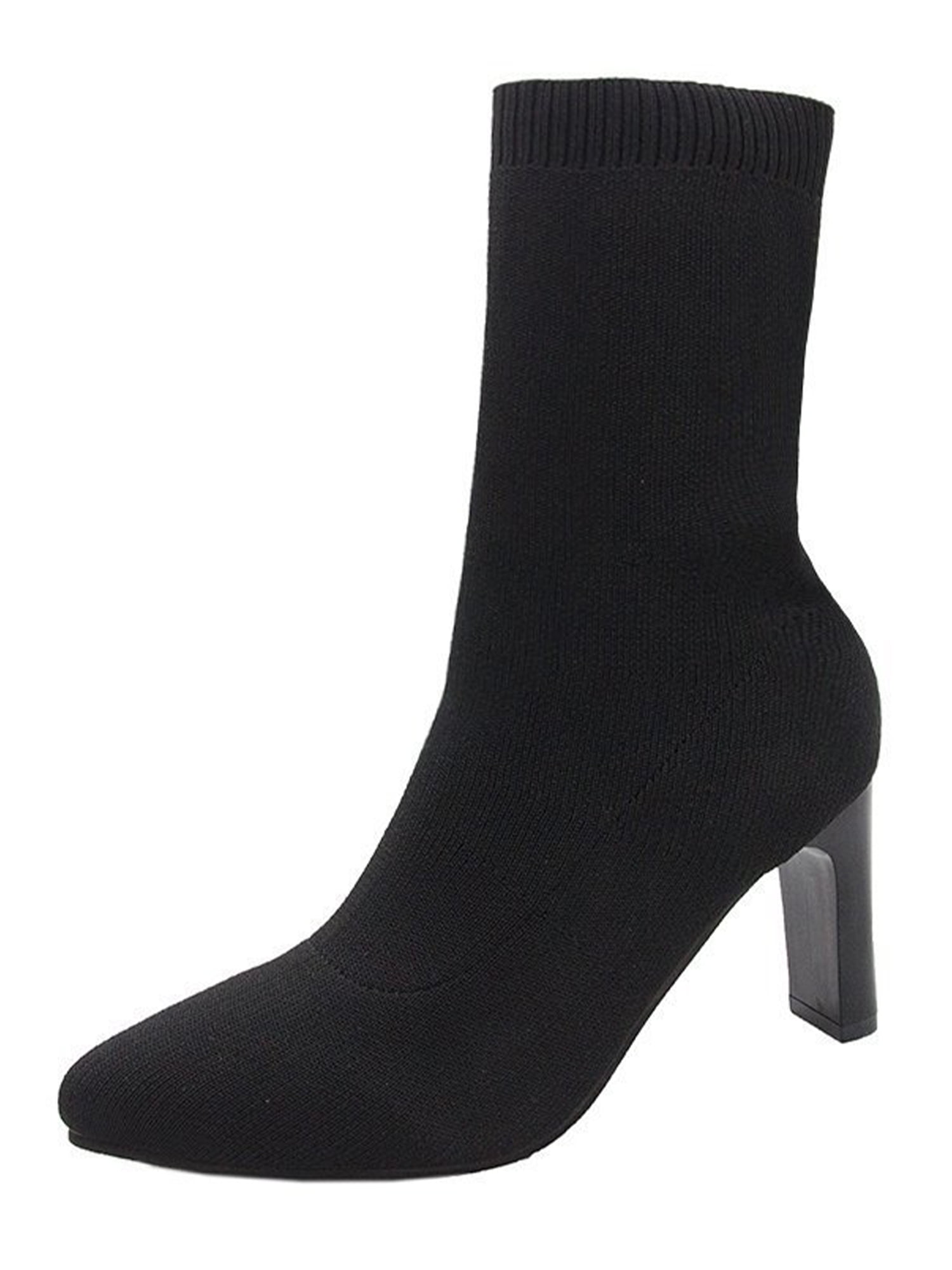 ladies sock boots black