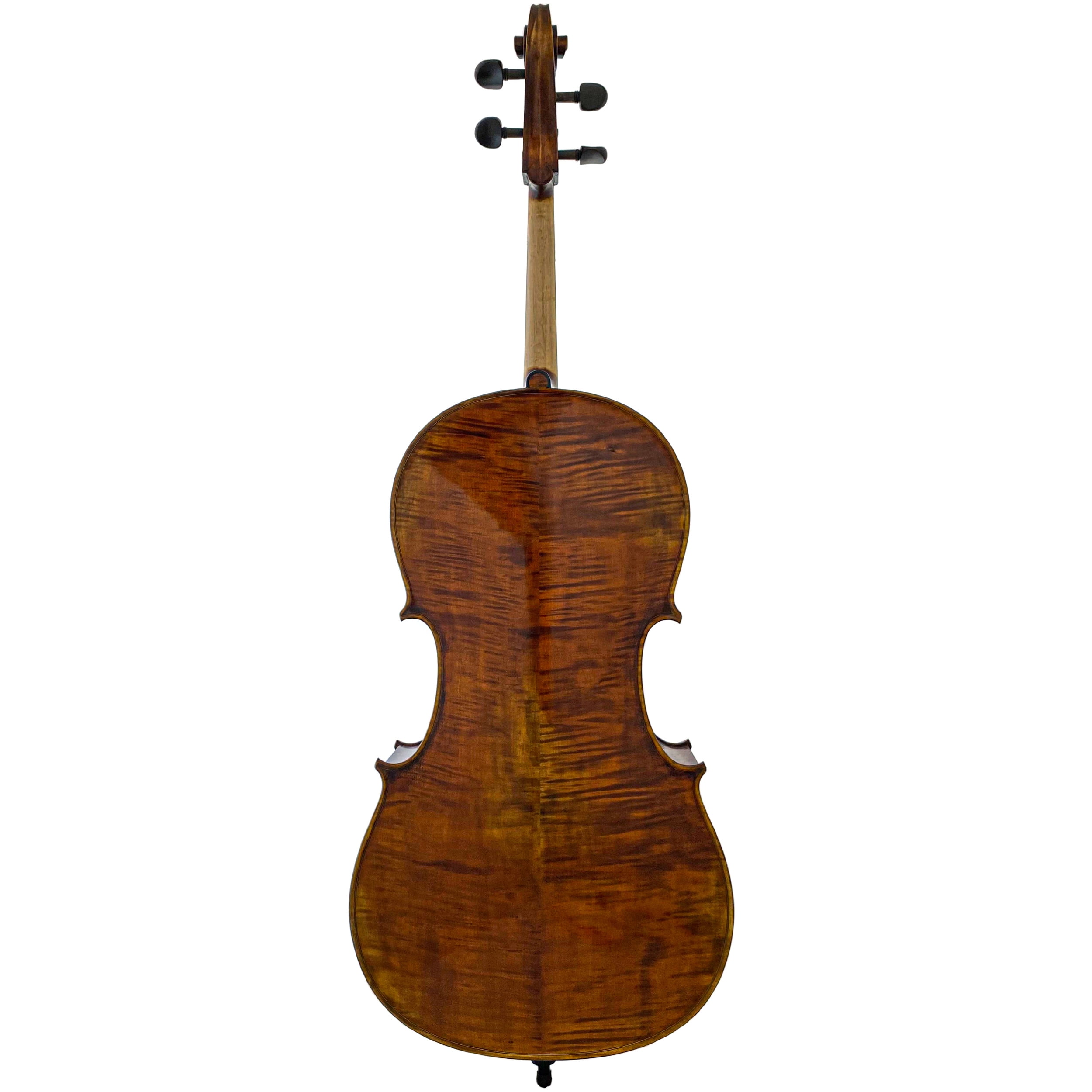 D’Luca Flamed Cello Outfit With Ebony fittings And Antique Finish, 1/2 Size