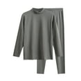 thumbnail image 2 of Kureaily Mens Middle Neck Pure Cotton Thermal Underwear Set Thin Autumn Clothes And Pants Bottoming Shirt Pajama Pants Sleepwear, 2 of 5