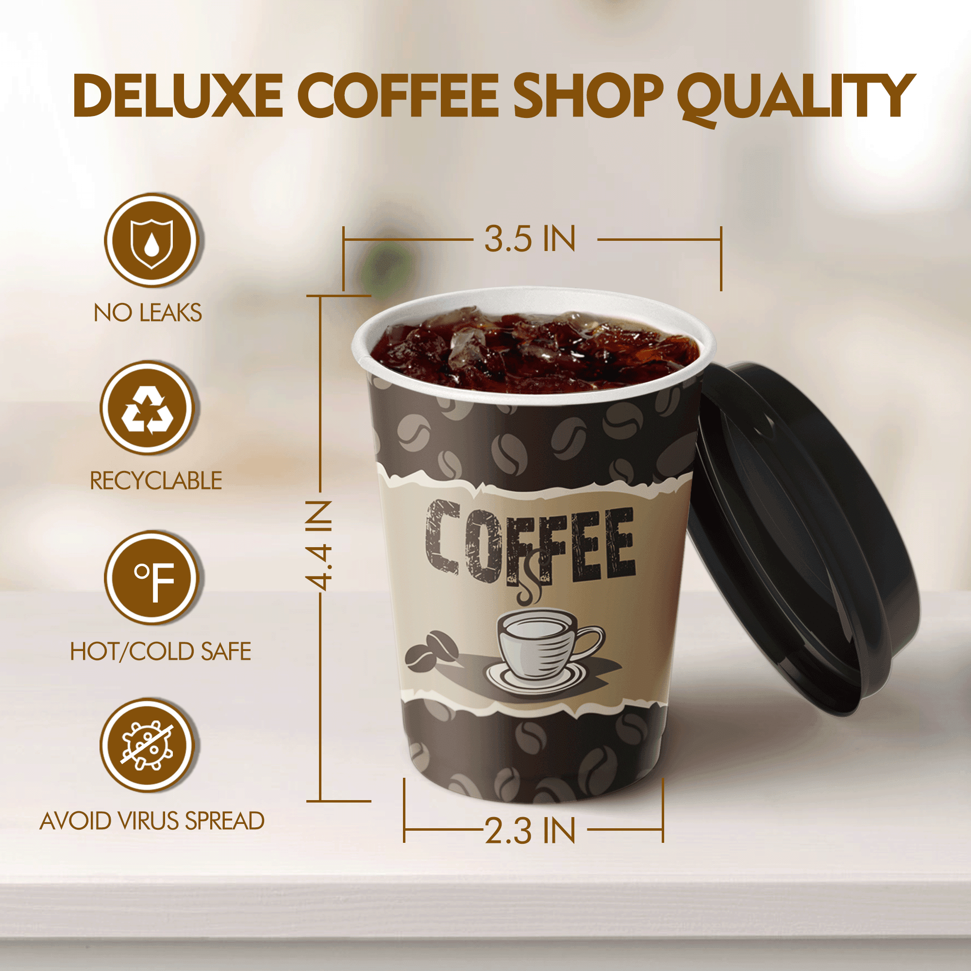  Mr. Coffee Vaso de café helado, 22 onzas, con tapa y pajita,  transparente : Todo lo demás