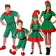 thumbnail image 1 of Disfraz de Papá Noel para Navidad, elfo verde, cosplay, fiesta de carnaval familiar, conjunto de ropa elegante de Año Nuevo para hombres, mujeres, niñas y niños, 1 of 1