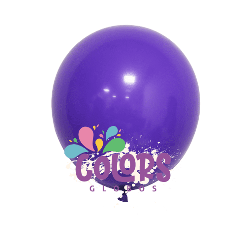 COLORS GLOBOS 12 pulgadas MORADO bolsa con 100 piezas para fiesta y decoración.