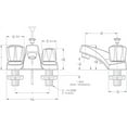 thumbnail image 2 of Pfirst Series 2-Handle 4" Centerset Bathroom Faucet with Blade Knobs in Polished Chrome, 2 of 4