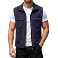 thumbnail image 4 of Men's Fishing Vest Outdoor Lightweight Fishing Work Photo Safari Cargo Vest Dark Blue M, 4 of 4