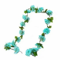 pdqouc Artificial Vine Flowers Plants Decor Beautiful Blue White Sakuraflower Vines Garlands 90.6in Length Hanging for Wedding Party Garden Wall Decoration Silk Flowers