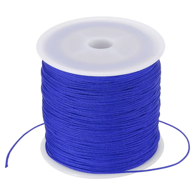 Unique Bargains 0.8mm x 109 Yard Nylon Satin Cord 0.8mm Beading String Braided Rope, Dark Blue