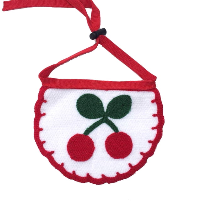 Baberos para perros y gatos, bufanda ajustable con forma de corazón (cereza S)