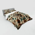 thumbnail image 2 of Ambesonne Rustic Bedding Set 4 Pcs, Feathers and Arrows Folk Art, Calking, Redwood Teal Champagne, 2 of 2