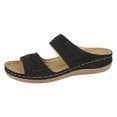 thumbnail image 2 of Bmisegm Ladies Summer Solid Colour Flowers Hollow Breathable Slope with Thick Bottom Large Size Sandals Slippers Summer Black 8.5, 2 of 9