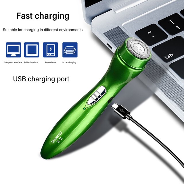 Meitianfacai Portable Electric Razor for Men, Waterproof Rechargeable Electric Shaver, Wet & Dry Rotary Shavers for Home/Travel/Car, Father's Day Gift