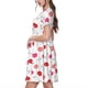 thumbnail image 2 of Balery Red Lips 1 Vestidos sueltos de manga corta para mujer, vestidos de verano 2025, vestidos casuales de corte A con vuelo., 2 of 6