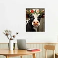 thumbnail image 2 of Nawypu Country Cow Decor Farmhouse Canvas Wall Art Cow Pictures Wall Decor for Bedroom Rustic Cute Black and White Cow Framed Wall Decoration Canvas Artwork Printed &amp; Ready to Hang -16x20 inch, 2 of 4