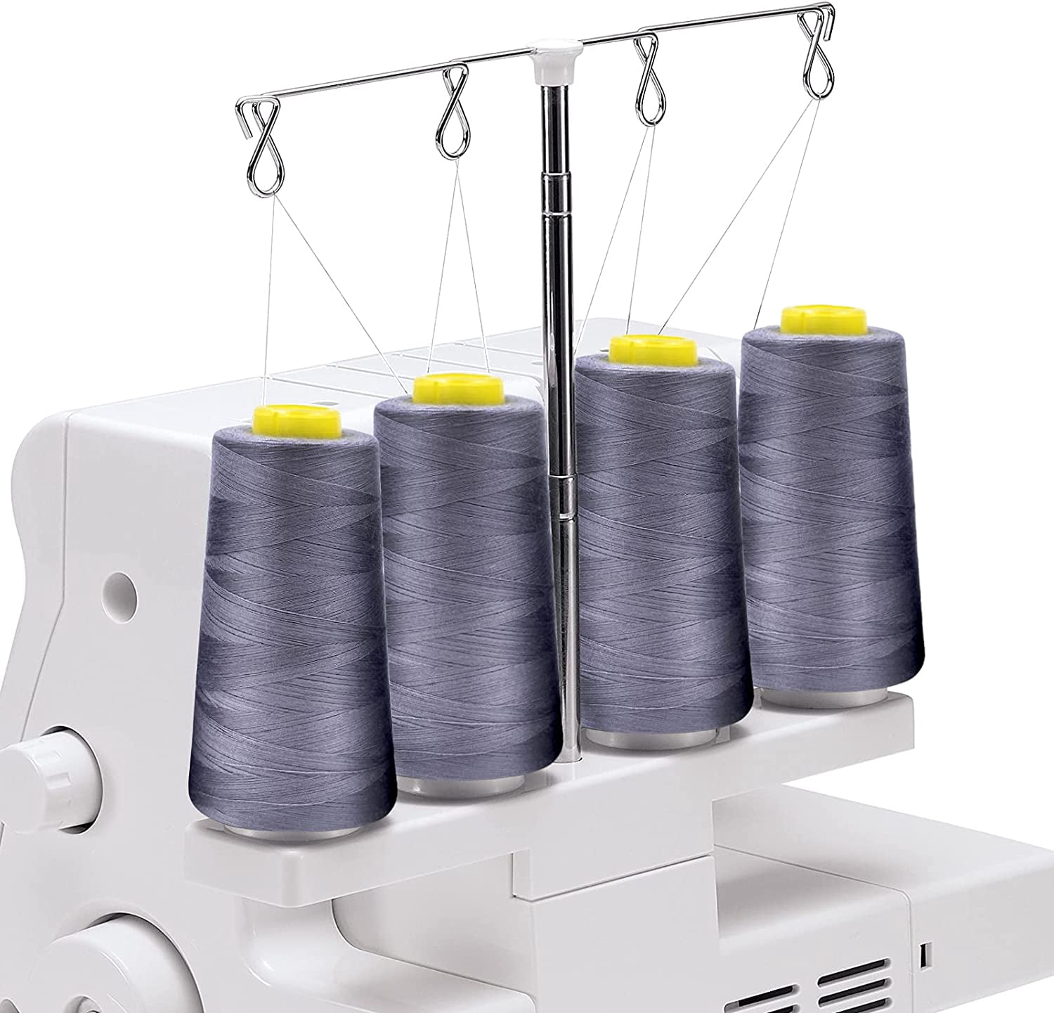 ABCISI 8 Cones of 3000 Yards Sewing Thread,  Each Spool Thread for All Purpose Sewing - 100% Polyester  for Serger Overlock Quilting Machine 40S/2 White+Black