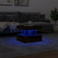 thumbnail image 3 of vidaXL Coffee Table with LED Lights Smoked Oak 50x50x40 cm, 3 of 5