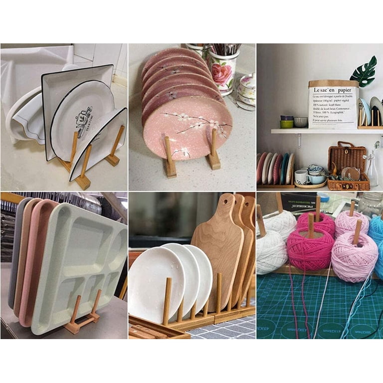 Wattne Bamboo Dish Rack, 8-Slot Kitchen Organizer photo 7