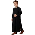 thumbnail image 2 of Teen Boys Muslim Thobe Long Sleeve Black Long Thobe Ramadan Clothes 11-12 Years Boys Clothes, 2 of 9