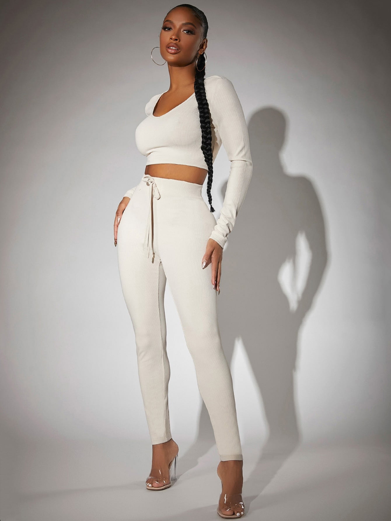 Knot Waist Leggings Set 2022 Casual 