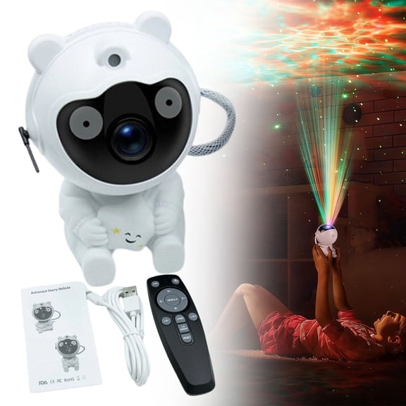Astronaut Projector with Remote, Star Projector Night Light, LED Space Theme, Rotation, for Bedroom Decor, New Year, Birthday-Star