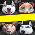 thumbnail image 4 of Nuevo juguete de almohada de reposacabezas de dibujos animados Animal lindo cojín de coche de suave cálido Huskies, 4 of 9