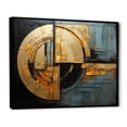 thumbnail image 2 of Designart "Golden Geometry Hardedge Art wall art II" Modern Floater Framed Wall Art Print, 2 of 7