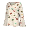 thumbnail image 6 of MESSUEN Christmas Shirts for Women Bell Sleeve Tops for Women Long Sleeve Undershirt for Women Sweatshirts Womens Shirts Womens Shirt Shirts Women Yellow M, 6 of 8