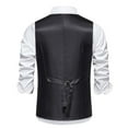 thumbnail image 5 of Hvyesh Men's Suit Vest Classic Double Breasted Business Suit Vests for Men Slim Fit Solid Wedding Dress Waistcoat V-Neck Formal Dress Waistcoat White,L, 5 of 9