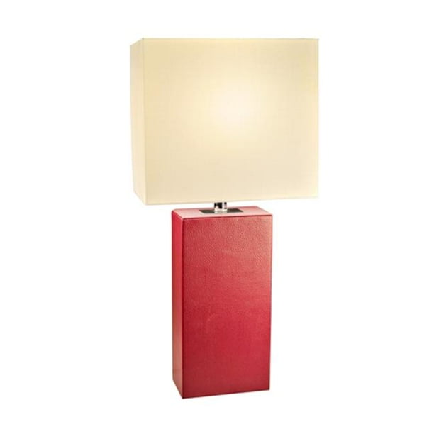 Modern Leather Table Lamp Red