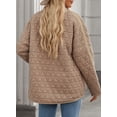 thumbnail image 6 of SHEWIN Women's Puffer Jacket Button Down Quilted Coat Casual Winter Lightweight Outwear with Pockets, 6 of 9