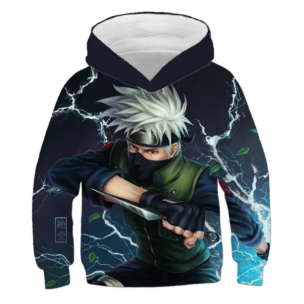 Suéteres de calle para niños y niñas de 3 a 14 años, sudadera con capucha Akatsuki Cloud, suéter unisex, ropa de calle para otoño e invierno