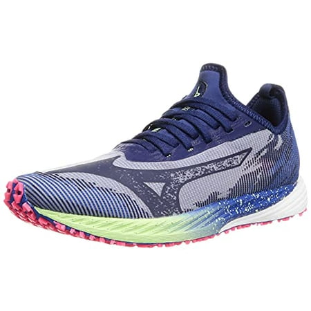 

[Mizuno] Wave Duel NEO 2 Running Shoes Club Activities Lightweight Cushioning For Tracks of 800m or More Men s Blue x Navy x Flash Yellow 25.0 cm 2E