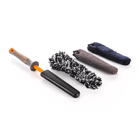 Detail Factory - Wheel Brush Mini with Interchangeable Microfiber Covers - Solar Flare