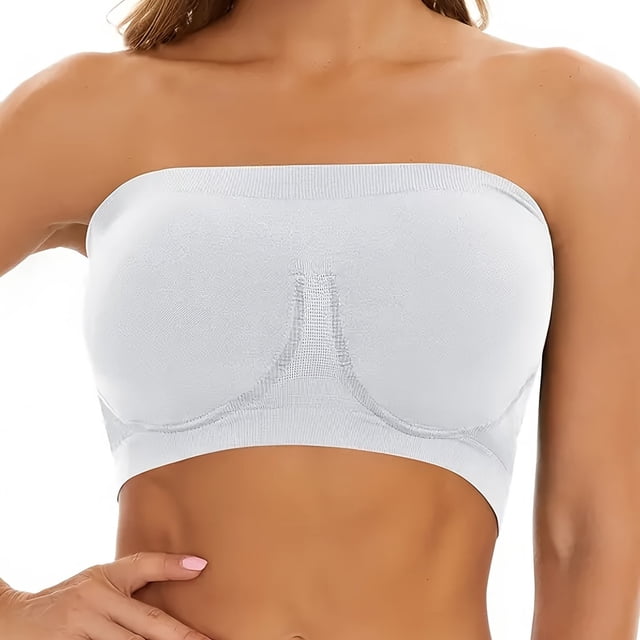 Soft and Comfy Seamless Strapless Bandeau Bra - Perfect for Everyday Wear and Lingerie