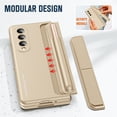 thumbnail image 3 of Decase Case for Samsung Galaxy Z Fold 4 Case 5G with S Pen Holder, Full-Body Protective Hidden Stand Case Built-in Screen Protector & Kickstand for Samsung Z Fold 4, Beige, 3 of 9