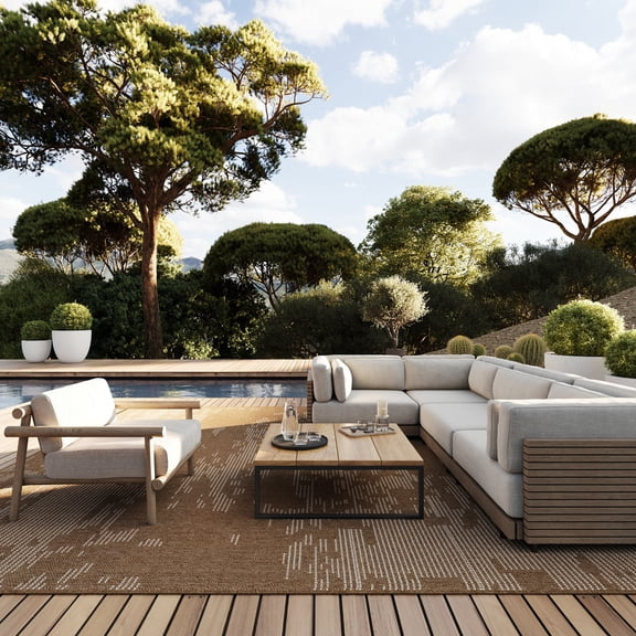 nuLOOM Moriva Modern Abstract Indoor/Outdoor Area Rug, 4' x 6', Moriva Green