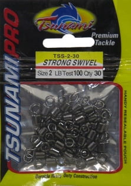 (2 pack) Tsunami Pro 100 lb Test Barrel Swivels for Saltwater Fishing, Stainless Steel, 30-Pack