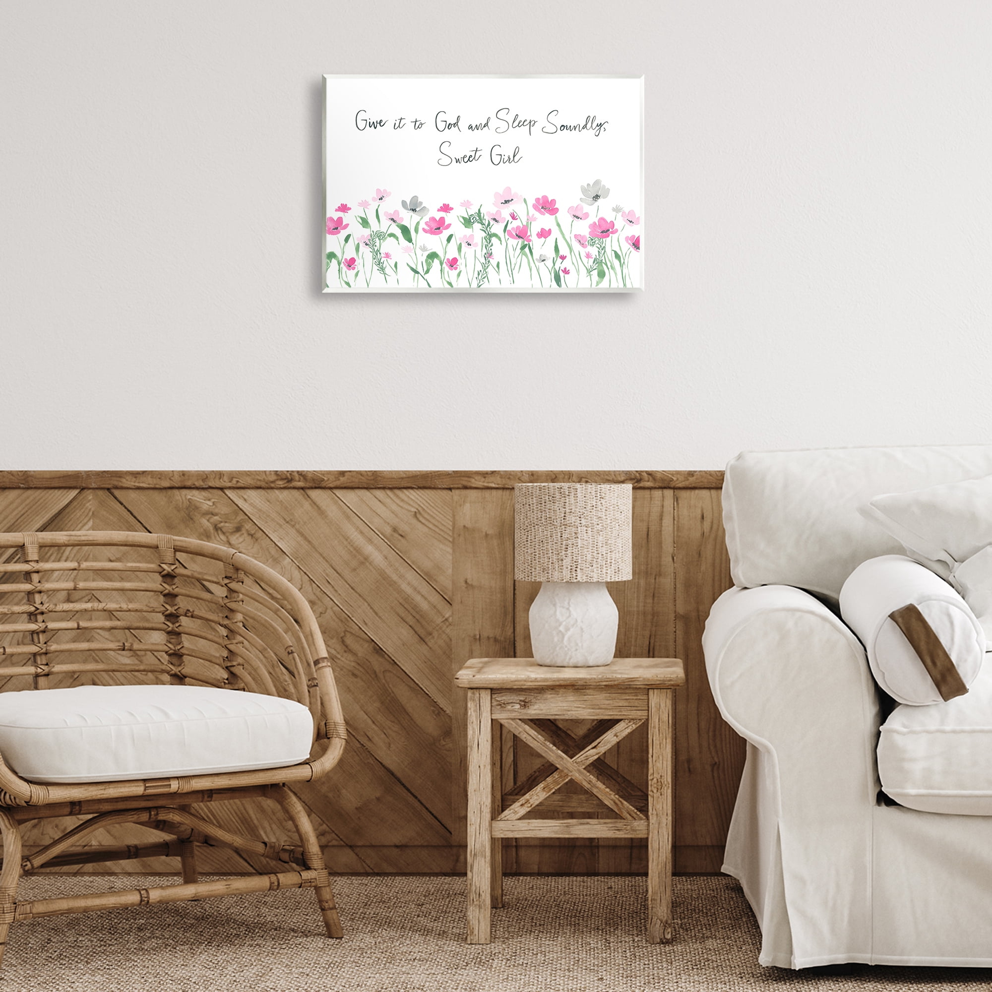 Stupell Industries Sleep Soundly Sweet Girl Plants & Flowers Painting Unframed Art Print Wall Art, 19 x 13