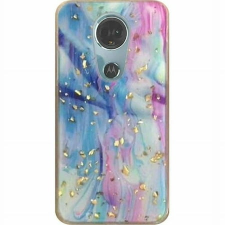 GSA Marble Glitter Case for Motorola Moto E5 Supra E5 Plus Colorful Galaxy