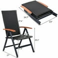 thumbnail image 2 of Gymax Folding Rattan Chair Adjustable Patio Recliner Portable for Outdoor Beach Brown, 2 of 10