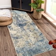 thumbnail image 2 of FairOnly 2'x6' Blue Washable Runner Rugs for Hallway Entryway Low Pile Non Slip Modern Abstract Laundry Runner Rug Geometric Rug for Kitchen, 2 of 7