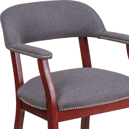 Flash Furniture Gray Fabric Luxurious Conference Chair with Accent Nail Trim