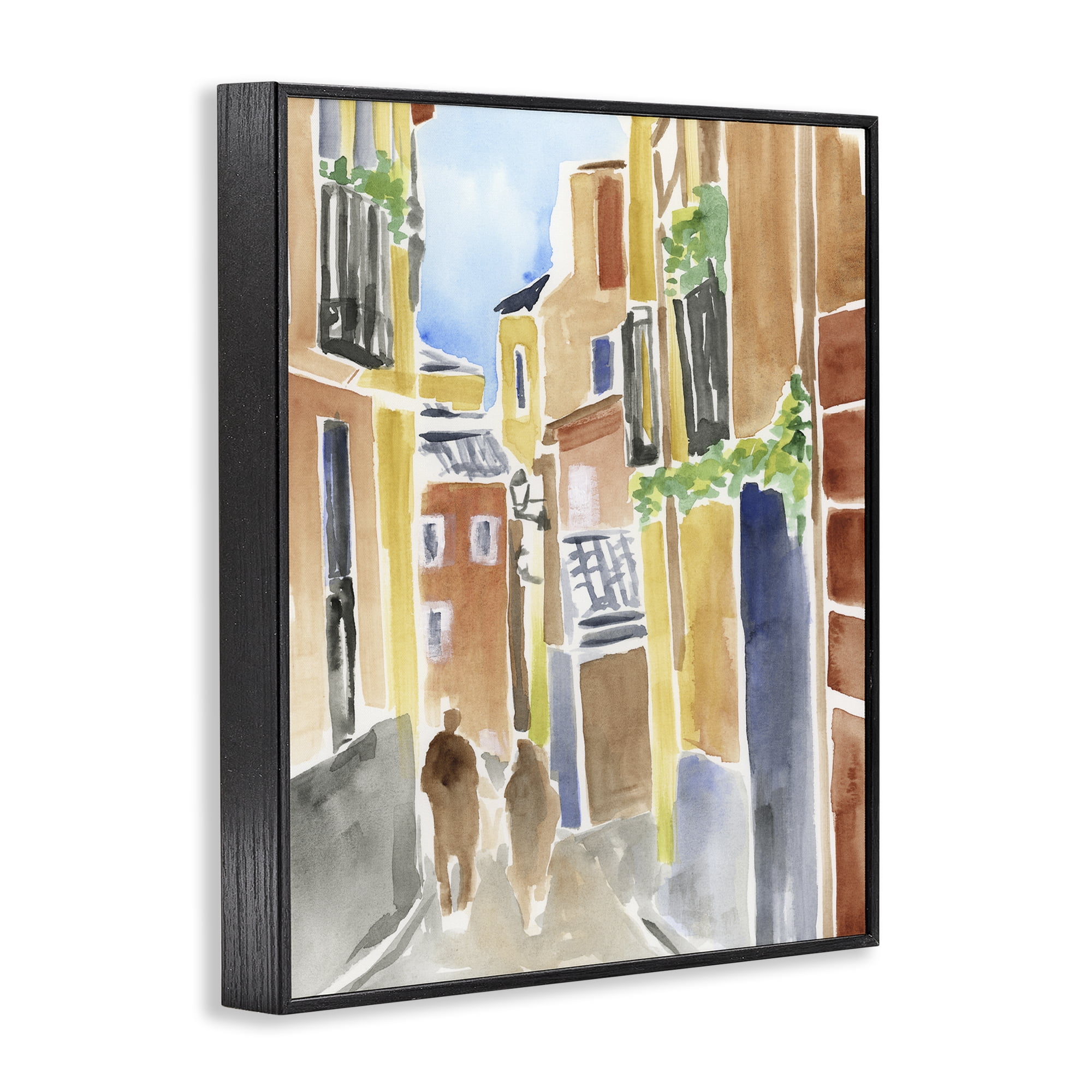 Stupell Industries Calles de Madrid Architecture Black Framed Giclee Art, design by June Erica Vess