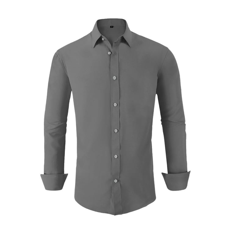 Lumtrix Men's Dress Shirts Solid Long Sleeve Stretch Loose Fit Formal Shirt Business Casual Button Down Shirts Dark Gray L - Walmart.com Lumtrix Men's Dress Shirts Solid Long Sleeve Stretch Loose Fit Formal Shirt Business Casual Button Down Shirts Dark Gray L - Walmart.com