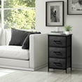 thumbnail image 4 of Sorbus Nightstand Dresser with 3 Faux Wood Drawers – Bedside Table Chest with Storage – Steel Frame, Wood Top & Easy Pull Fabric Bins – Bedroom, Living Room, Dorm Furniture, Gray Wood, 4 of 8