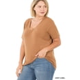 thumbnail image 4 of Zenana Women & Plus Relaxed Fit V-Neck Short Sleeve Basic Jersey T-Shirt Tops, 4 of 4