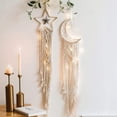 thumbnail image 2 of Macrame Woven Wall Hanging Tapestry, Moon Dream Catcher Wall Hanging, Boho Chic Bohemian Home Decor Handmade Woven Cotton Decoration for Kids Room Wedding Ornament Craft Gift (Moon/Star), 2 of 10