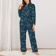 thumbnail image 2 of Haiem Rose Flowers Pattern Women’s Long-sleeve Sleepwear,Sleepwear Set,2-piece Loungewear Set,Soft PJs Comfy Nightwear with Pockets-XX-Large, 2 of 7