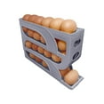 thumbnail image 1 of 4-Tier Slide-Out Refrigerator Egg Holder - Automatic Rotation Countertop Storage Container Drop-Proof Transparent Lid Kitchen Organization Solution, 1 of 4